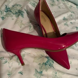 fuccia pink heeled sneakers Michael kors .. only used them once